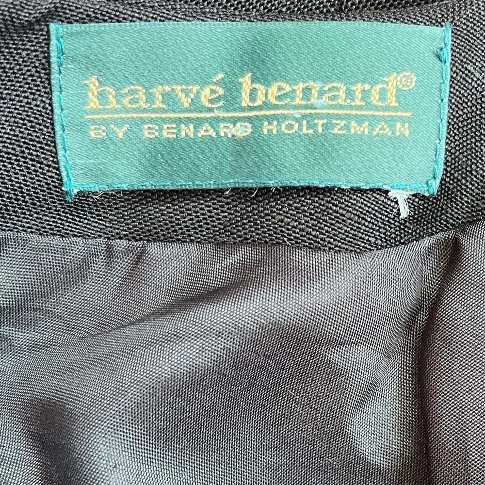 Vintage 80s Harvé Benard Short Sleeve Black Secretary Sheath Dress Size S - Picture 14 of 14